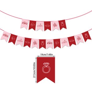 Duoyou Valentine's Day Decoration Banner Wedding Valentine's Party Decoration Banner