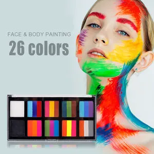 Panwenbo Water Activated Professional Party Festival Face Painting Kit for Children 26 Colors Changing Color Material Face Body