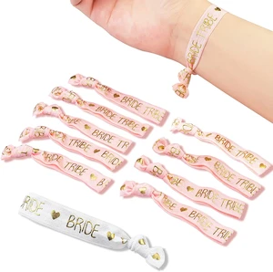 11PCS/Set Bachelorette Party Favors Wristbands Bracelets Colorful BRIDE Women Elastic Rope Bracelets Fashion Jewelry Gifts