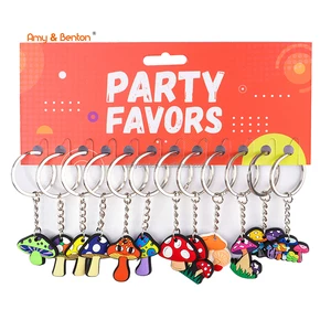 Cute Mushroom Keychain Mushroom Keyrings Easter Party Favors Plant Hanging Gift for Bag