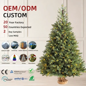 High Quality PE PVC Christmas Tree with Standing Base Customizable Size for Home & Party Decorations-Wholesale EXW Price