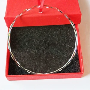 High Quality GLINN 3inch clear Crystal Glass Ornaments Round 8cm Polished Blank Christmas Ornament for Laser Engraving
