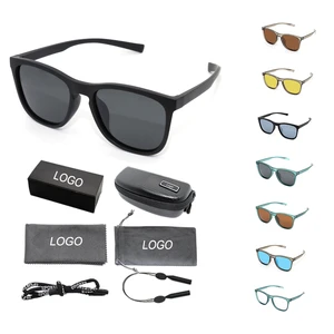 2025 High-End Polarized Light Weight Sunglasses Gray UV400 Sun Glasses Custom Logo For Men Women Ice Blue Square Eyewear