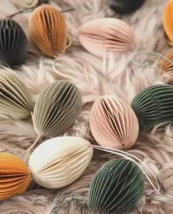 Nordic Easter Egg Paper Honeycomb Ornaments - Eco-Friendly 3D Hanging Decorations for Sustainable Spring Holiday Supplies