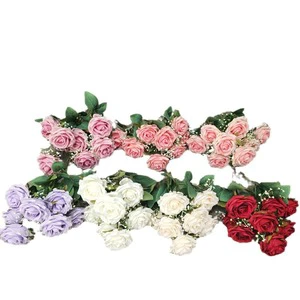 Wedding Venue Decoration Wedding Centerpieces Table Decorations 9 Head Artificial Rose Flowers