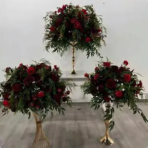 S Oem Wedding Realistic Silk Artificial Greenery Flower Ball Table Centerpiece for Event Party Decoration