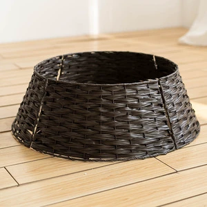 New Arrival Kingwillow Modern Reusable Detachable PP Wicker Artificial Christmas Tree Base Stand with Skirt Collar 100pcs Box