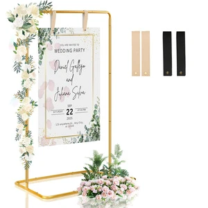 Adjustable Square Metal Wedding Welcome Sign Arch Stand, Wedding Backdrop Banner Frame, Event Decor Prop