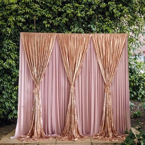 Party Stage Backdrop Wall Decoration Polyester Curtain Fabric Wedding Backdrop Drapes
