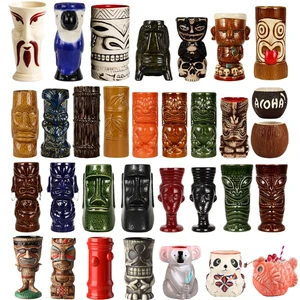 Wholesale Cocktail Bar Unique Designs Hawaii TIKI Mug Shot Glass Tiki Cocktail Ceramic Mugs