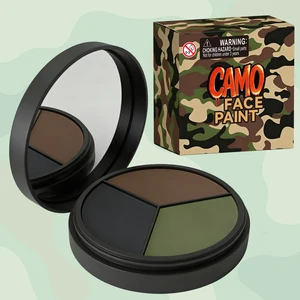 Camouflage Body Painting Supplies 3-Color Camo Face Paint Palette with Mirror