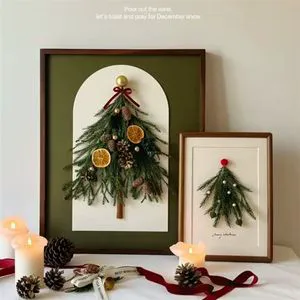 Christmas DIY Photo Frame Decorative Dried Flower Eternal Flower Set Table Handmade Solid Wood Rectangle Creative Stereoscopic