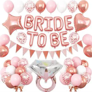 Single party Bride To Be Foil Wedding ring Balloon Banner for Wedding Bridal Shower Party Decorations