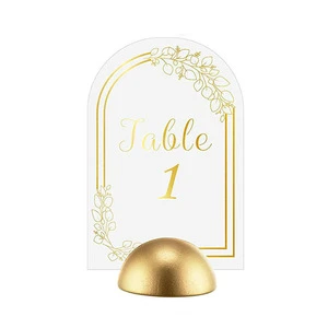 Custom Arched Double Gold Stamping Table Number Card Table Number Cards Gold Foil Wedding Table Seating Cards