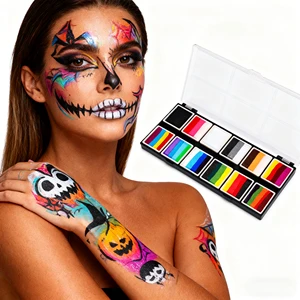 Professional Children's Face Paint Palette Body Painting Water Activated Face Painting Kit for Halloween Makeup Artist