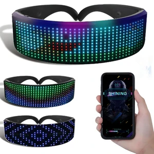 LED Glasses Blue Tooth DIY Luminous Rave Party Glasses Festival Sunglasses Shining Glasses Neon Party Lights