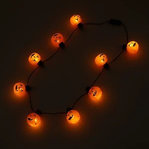 LED Pumpkin Necklace Halloween Graduation Father's Day Flashing Glowing Eco-friendly Reusable Jewelry for Party Costume
