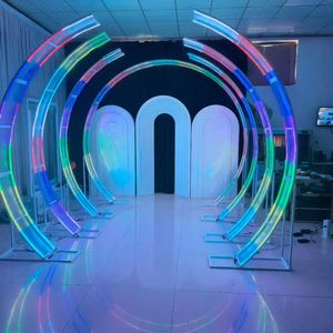 M832 RGB Dream Color Changing LED Half Moon Arch Light Tunnel Metal Frame Circular Light Arch Wedding Stage Background Decor