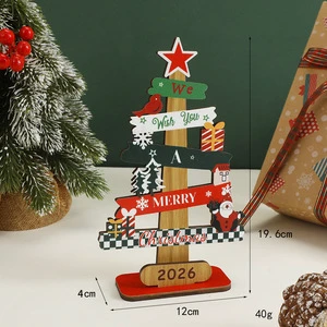 Cross-Border Christmas Tree Wooden Tabletop Ornaments Christmas Decorations Santa Claus Snowman Party Gifts
