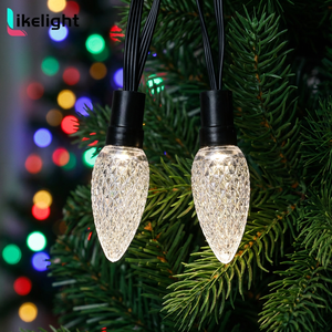 Outdoor Permanent C9 LED Christmas Lights Bulb DC12V RGBW UCS1903/GS8208 LED Christmas String Lights APP Control Holiday Light
