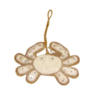Handmade Crab Shape Fabric Embroidery Beaded Hanging Ornament Attractive Christmas Tree Stand Decoration & Accessories