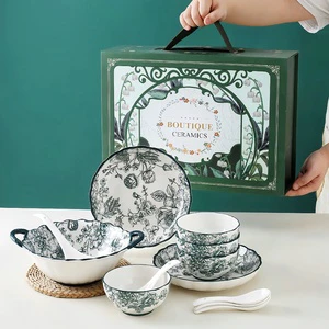 European Minimalist Style Tableware Set for Wedding, Party, Birthday Gift Design, Ceramic Tableware Set