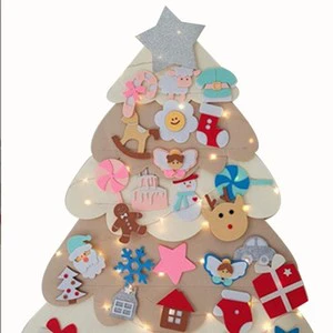2024 Hot Selling Kids DIY Felt Christmas Tree Decoration for Home New Year Gifts Christmas Ornaments