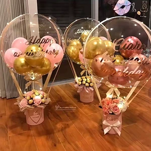 2026 New Arrival Mother's Day Bobo Balloon Bouquet With Flowers Basket Decorate Gifts for Birthday Wedding Party