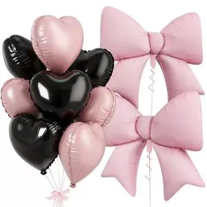 Large Foil Macaron Bow Bouquet Balloon Set For Adults Kids Engagement Wedding Birthday Party Scene Decoration Valentine's Day