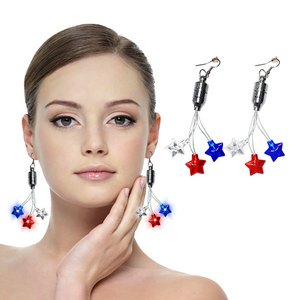 ISHINE National Day ROMANCE LED RGB Star Earrings PS Material Portable Birthday Party Wedding Decoration National Day