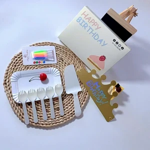 Disposable Happy Birthday Tableware Set Paper Tray and Other Party Decorations by Happy Birthday Decoration Supplier