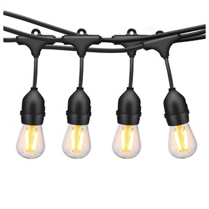 33ft Outdoor Weatherproof 15 Pcs S14 Bulbs IP65 Yard String Lights Decoration for Holiday Garden Patio