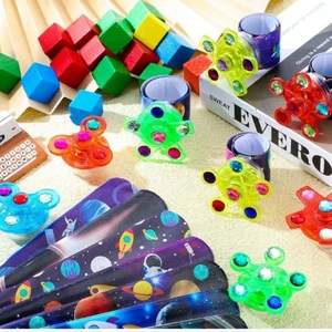 Party Decoration LED Slap Spinner Bracelets Party Favors Festival Toy Glow in the Dark Light up Slap Wristband Birthday Gifts