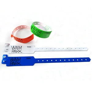 GOJU Custom Soft PVC/Plastic Wristbands Waterproof Vinyl ID Bracelets for Events, Parties, Festivals