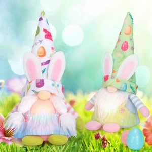 Duoyou Easter Bunny Dolls Wholesale Easter Bunny Plush Easter Rabbit Decoration With Lights
