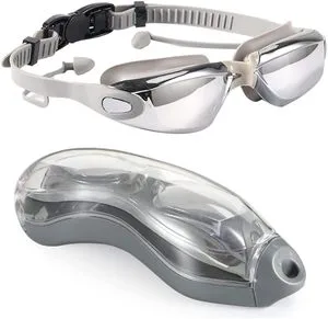 2026 Hot Sale Custom Swim Goggles With Earplugs UV Protect Anti-fog Waterproof PC Lens Colorful Adult Swimming Glasses