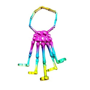 Halloween Hands Bracelet Skeleton Hand Ghost Claw Punk Exaggerated Style Adjustable Elastic Cord Spooky Skull Fingers Wristband
