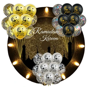 12 Inch Thick Disposable Ramadan Kareem Latex Balloon Kit Muslim Eid Party Decorations Islamic Party Supplies Mubarak Eid