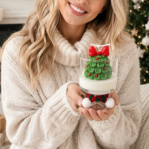 Wholesale Handmade Christmas Tree Scented Candle Soy Wax Novelty Shaped Candle For Home Decor Xmas Gift