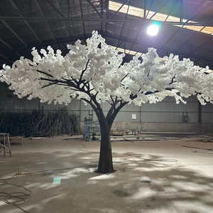 KH Factory Direct Home Fake Tree Custom Feet Artificial Sakura White Cherry Blossom Tree For Decoration