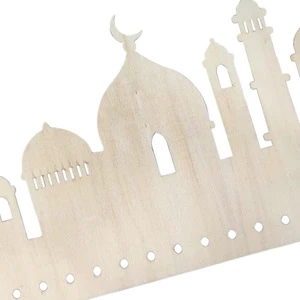631672 Ramadan Wooden Hanging Decoration 1pcs 31.5*19cm, 6mm Deco-Hanging Party Maker Ramadan Supplies