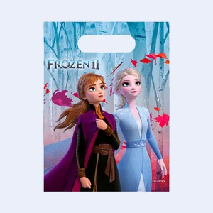 Frozen II Birthday Party Favor Bags Plastic 23X16.5Cm 6 Pcs 4-color Printed 5-7 Years Gift Packaging Celebration