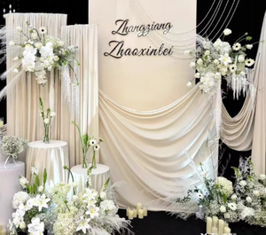 Handmade Wedding Artificial White Hanging Flowers Stylish Stage Venue Background Decorations for Wedding Venues
