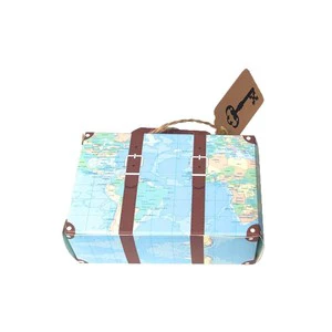 Creative Vintage Kraft Paper Suitcase Wedding Candy Box Airplane & Map Travel Theme Party Favors Gift Box