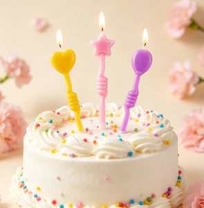 Party & Holiday Supplies Novelty Candles Heart Cake Shaped Candle Star Candle for Birthday Festival Decor