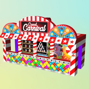 4 in 1 Giant Inflatable Carnival Game Booth with Prize Wheel Ball Toss Ring Toss & Shooting for Commercial Party Rentals