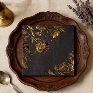 Gold-stamped Napkins (30 Pieces) - Western Restaurant Disposable Napkins Decorative Items for Festival Parties and Gatherings