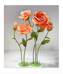 Wedding Supplies Stage Window Display Wall Wedding Decoration Handmade Giant Paper Artificial Rose Flower