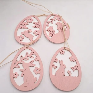 Wholesale Easter Party Supplies Wood Pendant MDF Personalized Spring Home Decoration