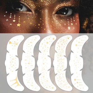 Popular Golden Foil Waterproof Faux Face Freckle Temporary Tattoo Stickers for Concert Party